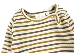 Petit Piao chocolate brown/golden sun/dark off white stribet body modal